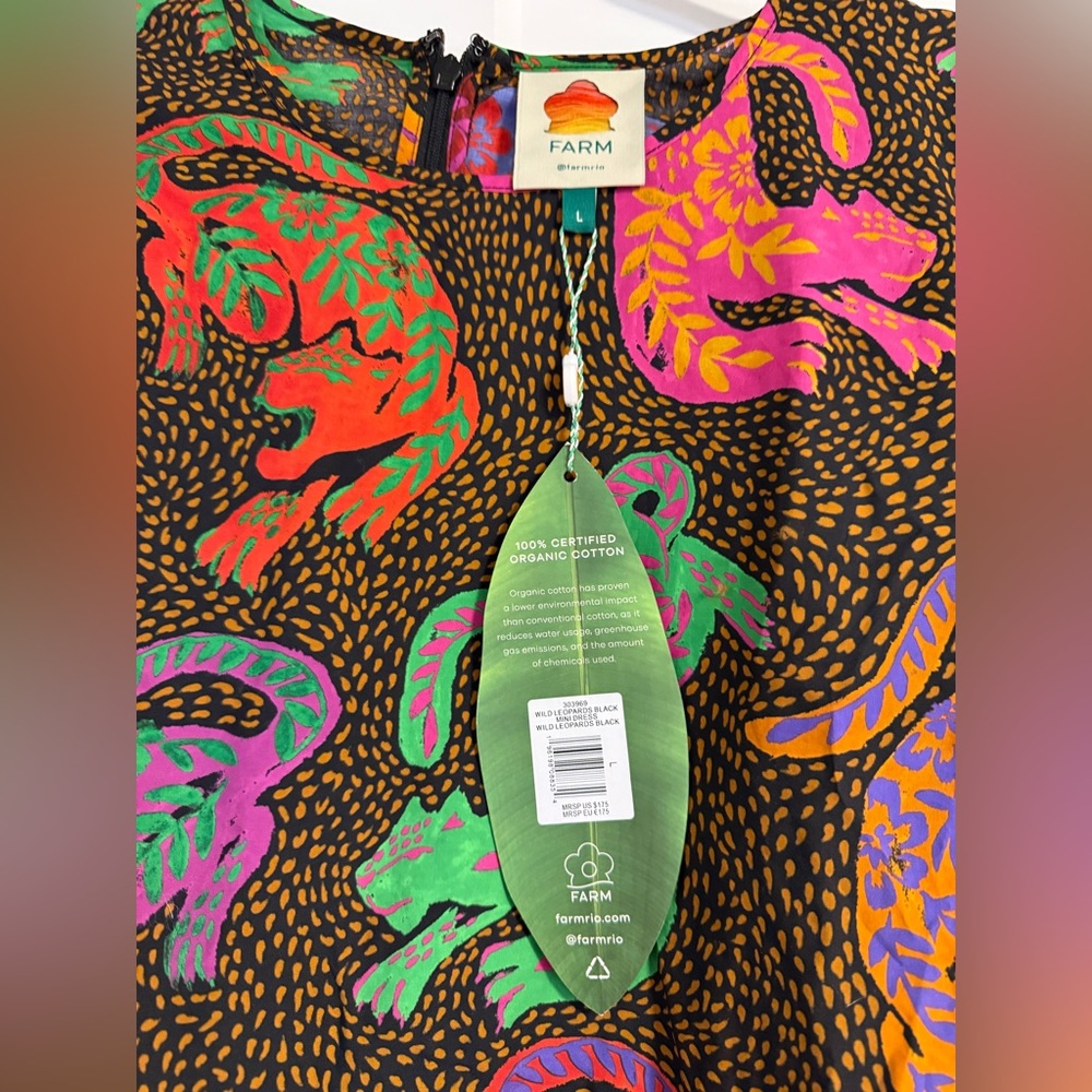 Farm Rio Womens Leopard Mini Dres - Picture 5 of 7